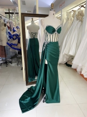 New boning handmade beading wholesale long gowns evening prom dress 2025 for girl
