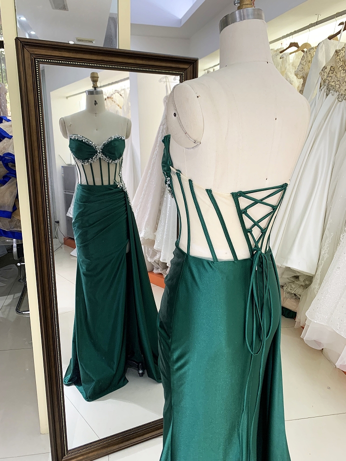 New boning handmade beading wholesale long gowns evening prom dress 2025 for girl