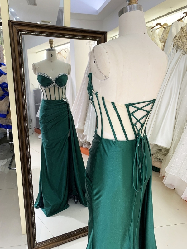 New boning handmade beading wholesale long gowns evening prom dress 2025 for girl