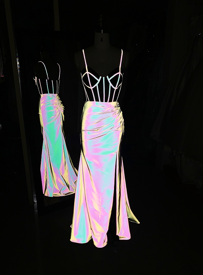 Wholesale purple new glitter corset long hand pleated sleeveless side slit mermaid prom dress 2025