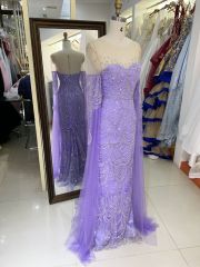 New wholesale beading long sleeves evening dress for girl luxury sequined prom dress 2025