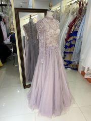 New wholesale beading long sleeves evening dress for girl elegant woman luxury 2025