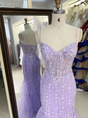 New floral wholesale long gowns evening prom dresses with corset top 2025 for girl
