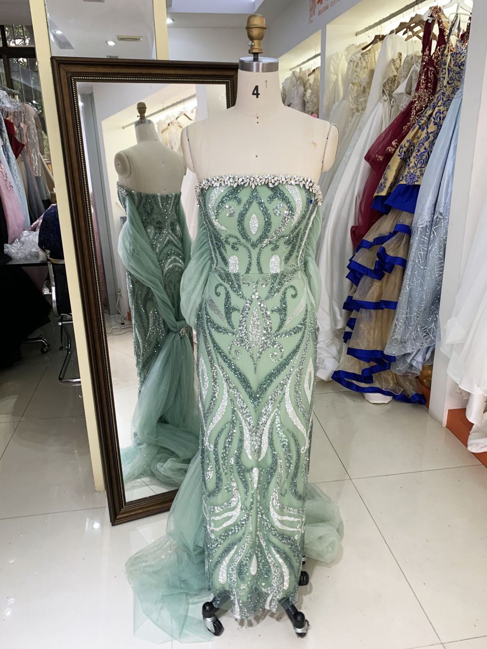 New sequin mesh bow boning wholesale long gowns evening prom dress 2025 for girl