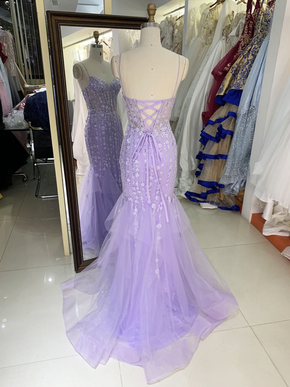 New floral wholesale long gowns evening prom dresses with corset top 2025 for girl