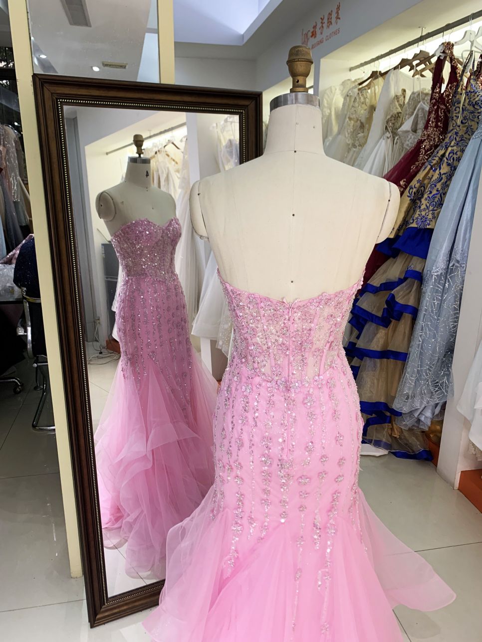 New 3D floral sweetheart mermaid wholesale long gowns girl dress prom 2025 for women