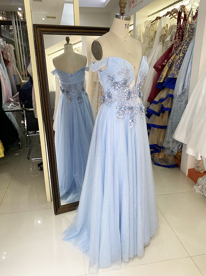 New floral ball gown wholesale long gowns evening prom dress 2025 for young girl