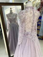 New wholesale beading long sleeves evening dress for girl elegant woman luxury 2025