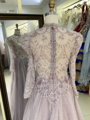 New wholesale beading long sleeves evening dress for girl elegant woman luxury 2025