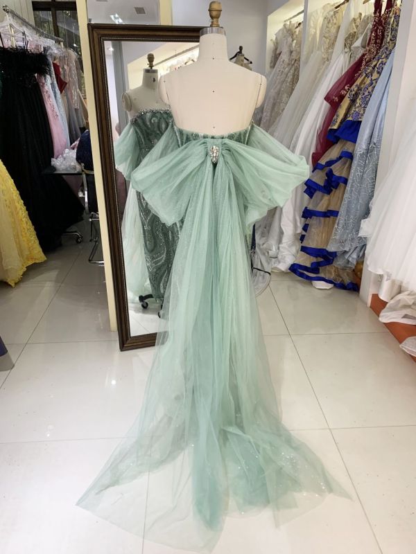 New sequin mesh bow boning wholesale long gowns evening prom dress 2025 for girl