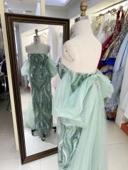 New sequin mesh bow boning wholesale long gowns evening prom dress 2025 for girl