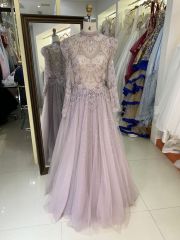 New wholesale beading long sleeves evening dress for girl elegant woman luxury 2025