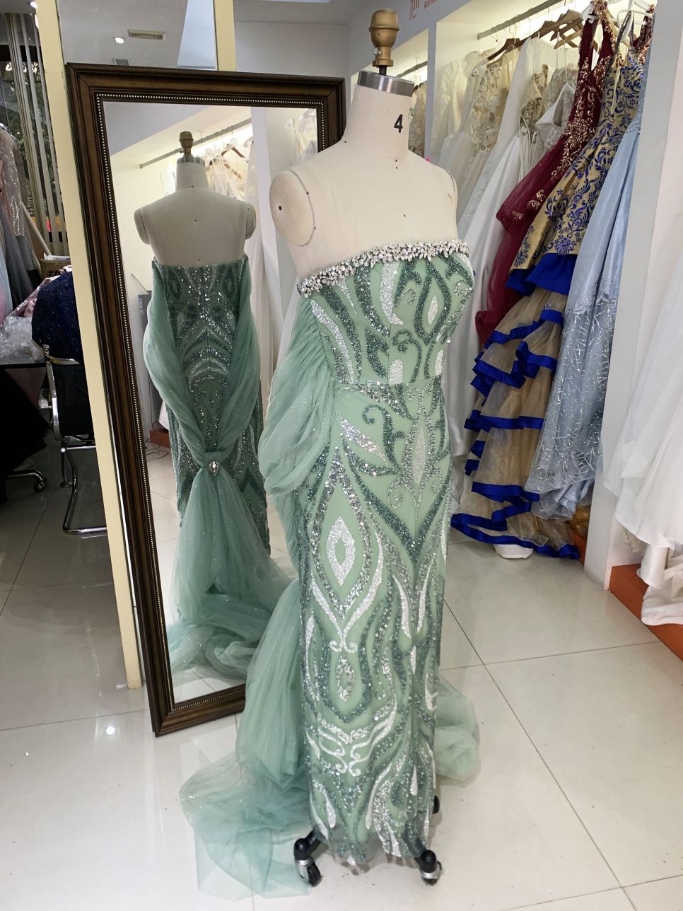 New sequin mesh bow boning wholesale long gowns evening prom dress 2025 for girl