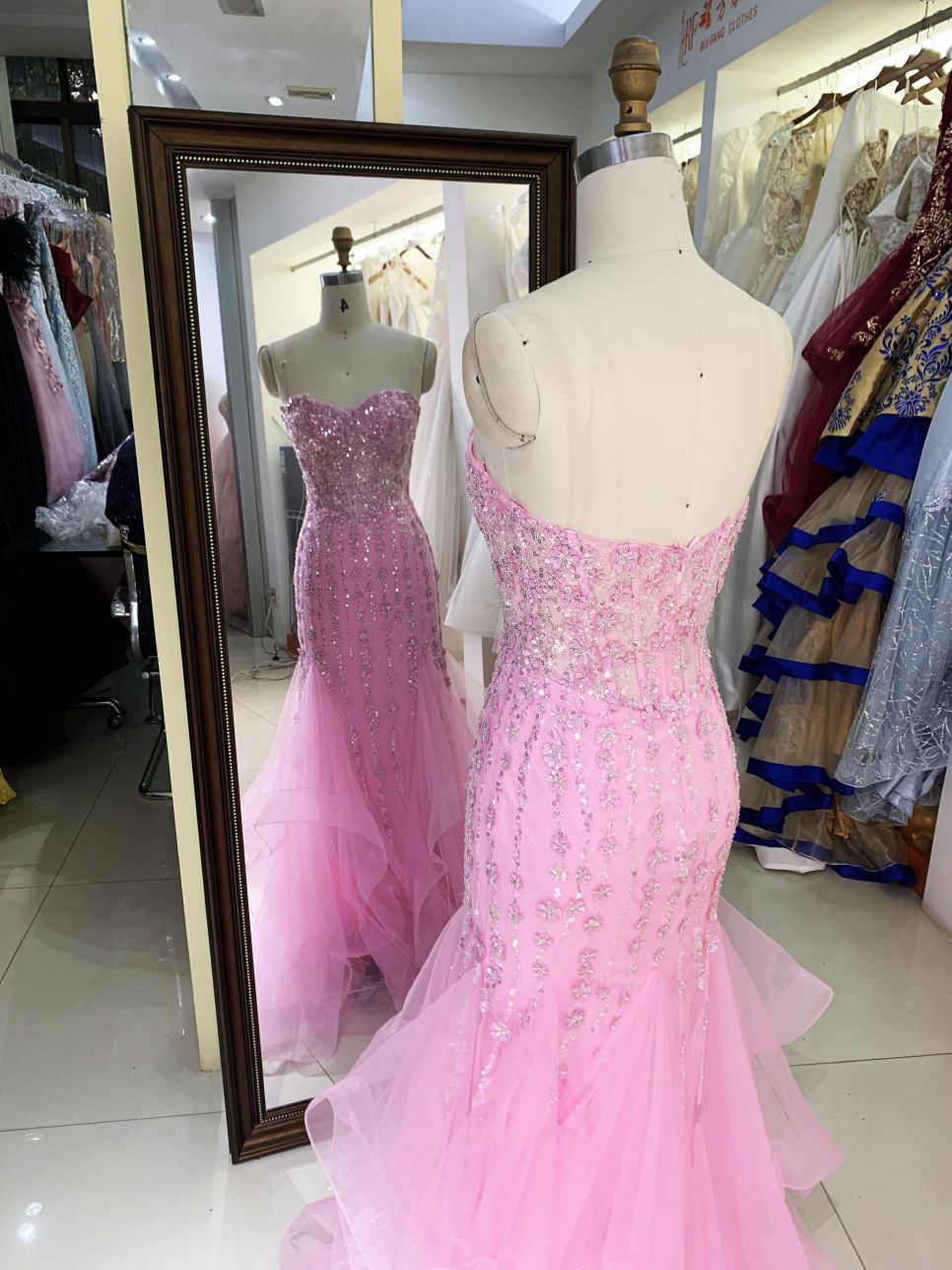 New 3D floral sweetheart mermaid wholesale long gowns girl dress prom 2025 for women