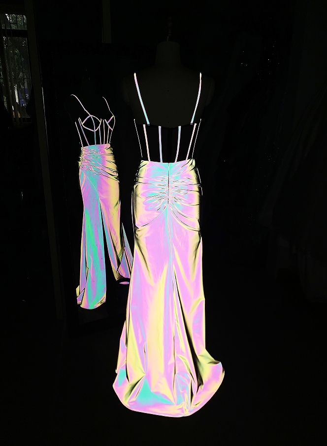 Wholesale purple new glitter corset long hand pleated sleeveless side slit mermaid prom dress 2025