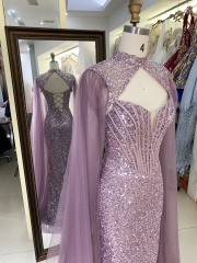 2024 New prom boning sequins dresses for girls wholesale fuchsia elegant