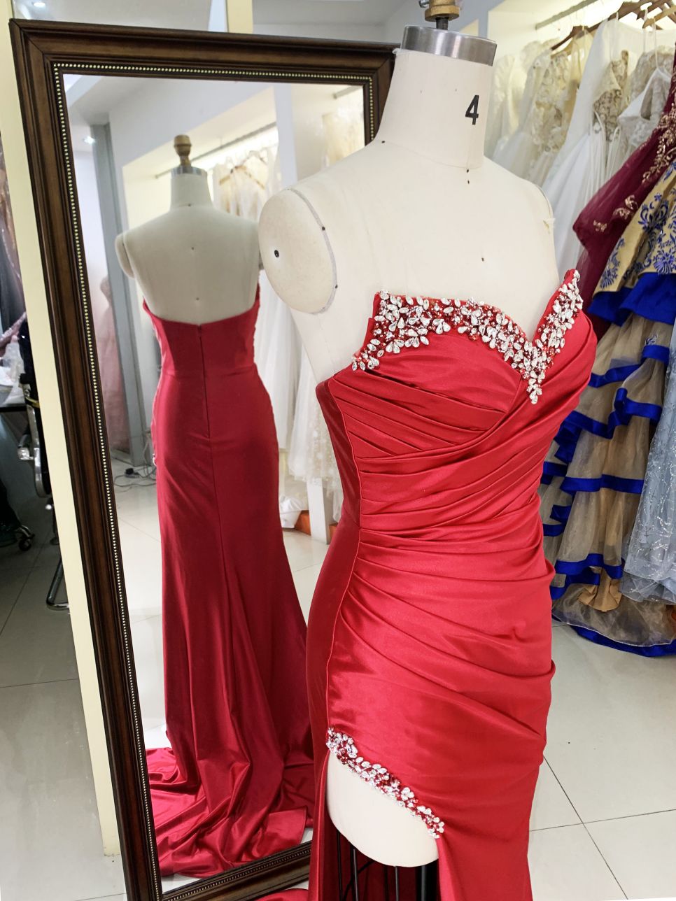 Wholesale new rose gold corset beading see through mermaid glitter zipper up back prom dresses 2025