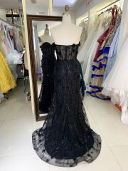 New glitter 3D floral sweetheart mermaid wholesale long gowns girl dress prom 2025