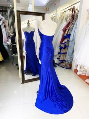 2025 New beading wholesale royal blue long gowns evening dresses for prom dress girl