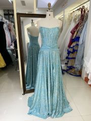 New pleat glitter dresses women for prom wholesale long gowns evening 2025 for girl