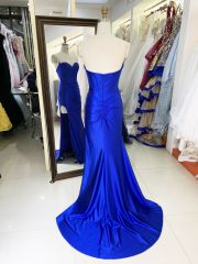 2025 New beading wholesale royal blue long gowns evening dresses for prom dress girl