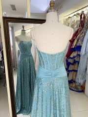 New pleat glitter dresses women for prom wholesale long gowns evening 2025 for girl
