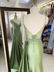 New beading chain floral wholesale long gowns evening V neck 2025 girl dress prom