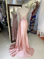 New beading chain floral wholesale long gowns evening V neck 2025 girl dress prom