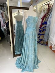 New pleat glitter dresses women for prom wholesale long gowns evening 2025 for girl