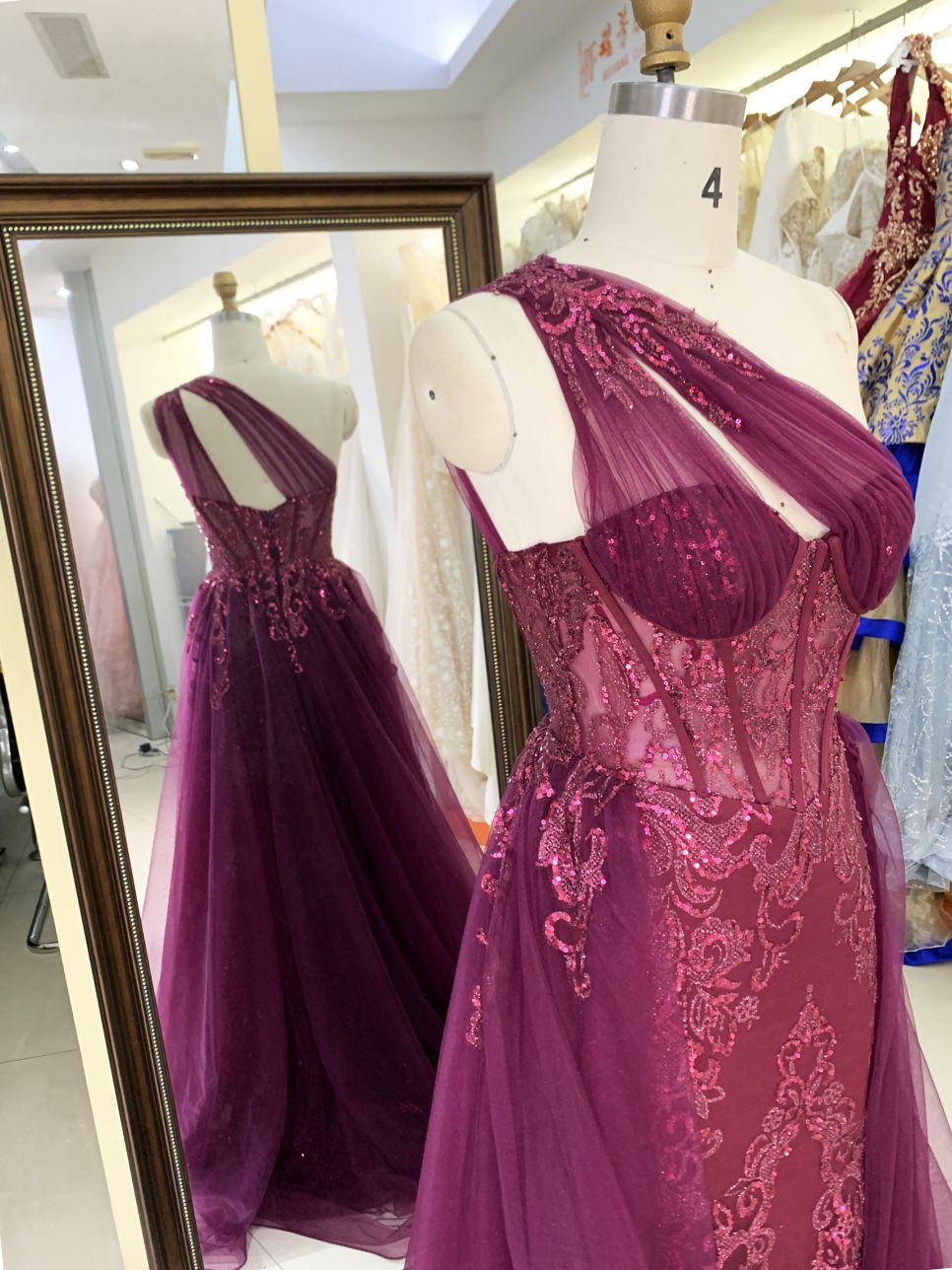 New one shoulder wholesale outfit long gowns evening dresses for prom highschoolers