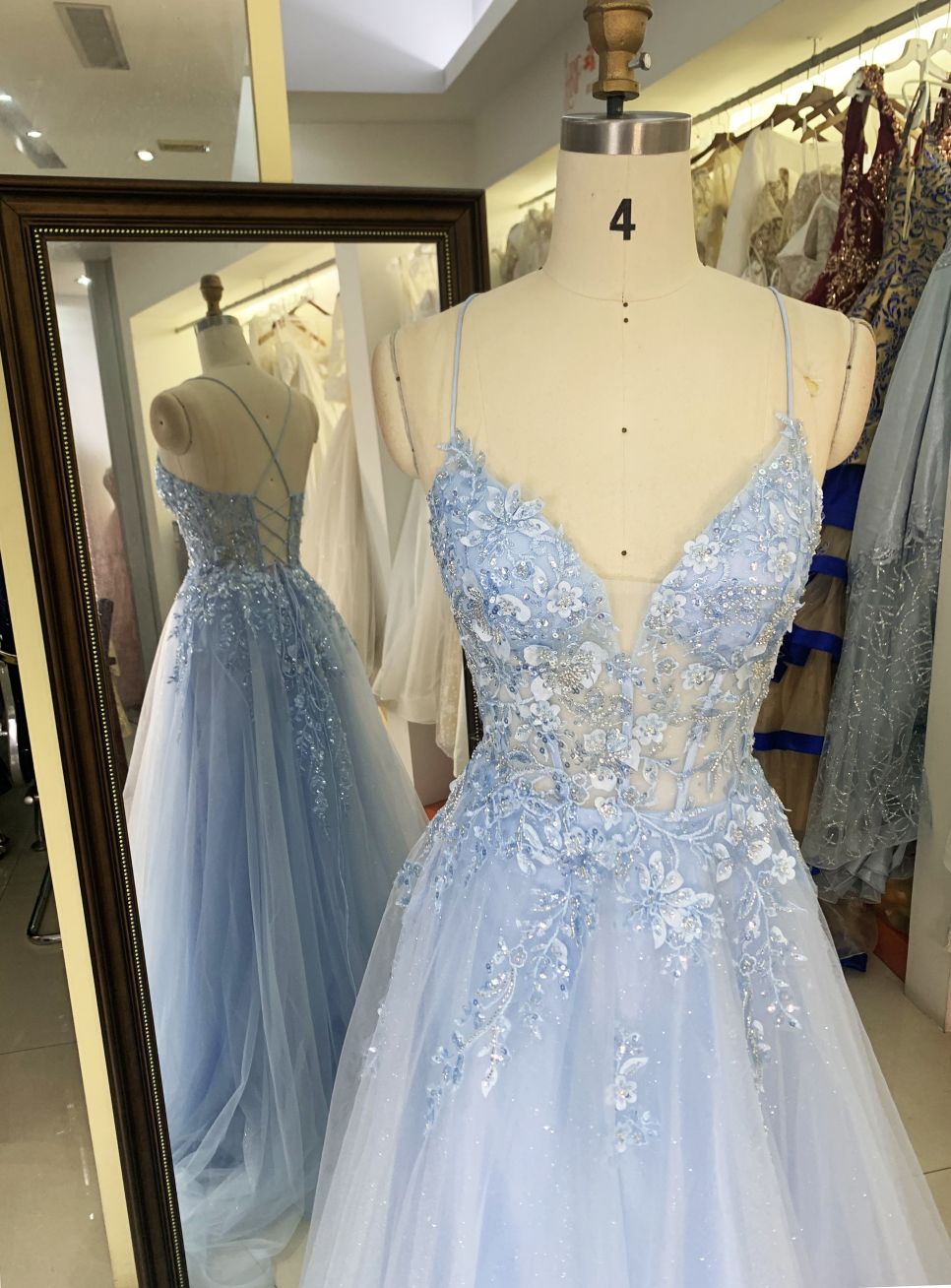 See through corset emerald lilac sleeveless deep V sequin beading tulle mermaid prom evening dresses