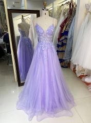 See through corset emerald lilac sleeveless deep V sequin beading tulle mermaid prom evening dresses