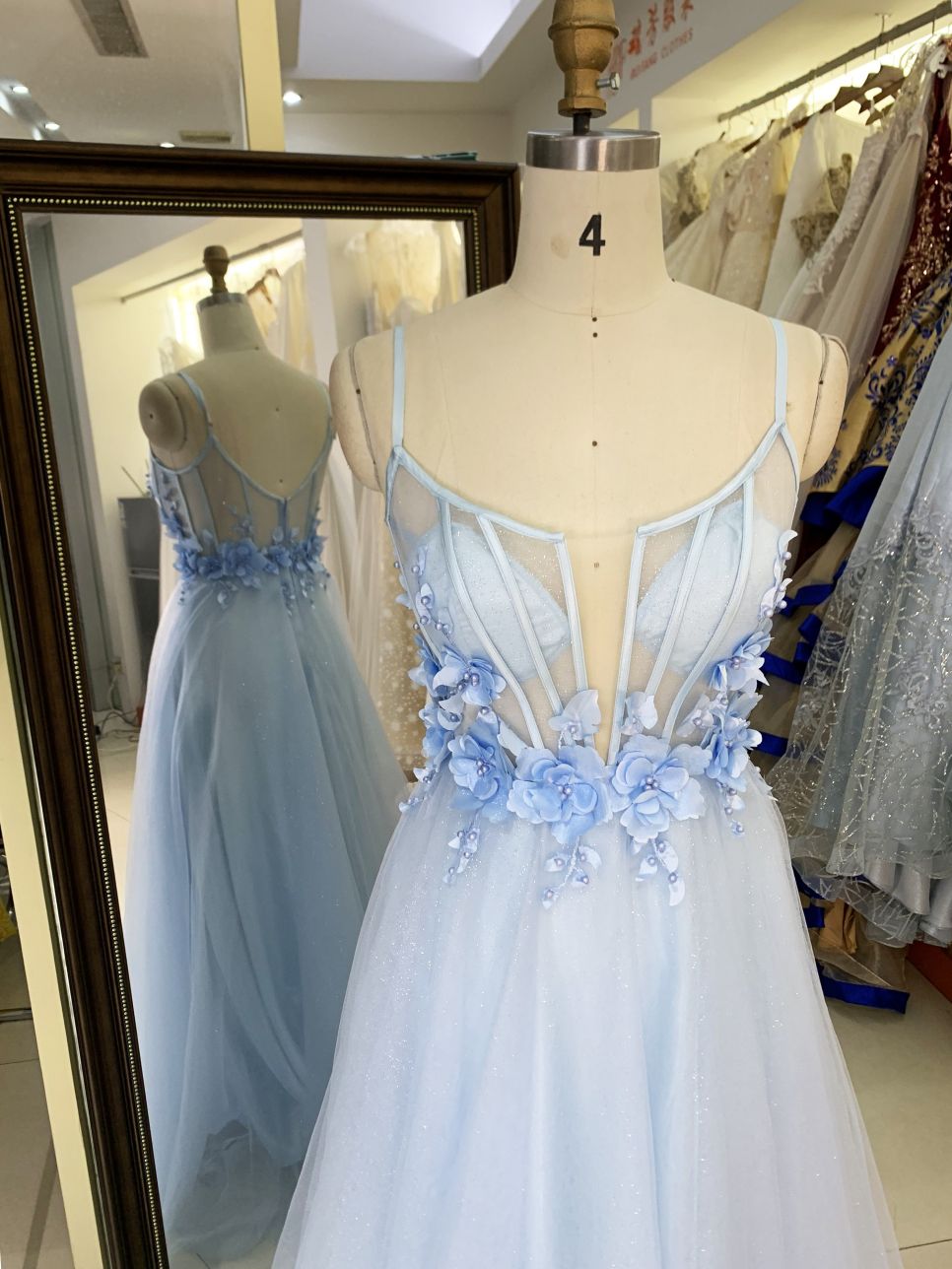 New floral ball gown wholesale long gowns evening prom dress 2025 for young girl