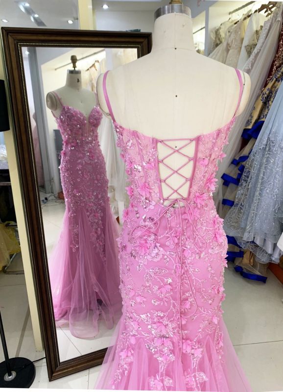 Wholesale New 3D flower embroidery boning prom dresses long gown evening 2025 for woman
