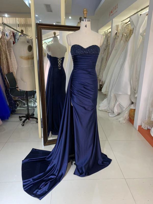 New luxury wholesale long sleeve prom dresses beading long gowns evening women for teen girls 2025