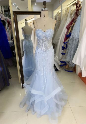 Wholesale embroidery corset Fuchsia sleeveless hand pleated satin mermaid prom evening dresses