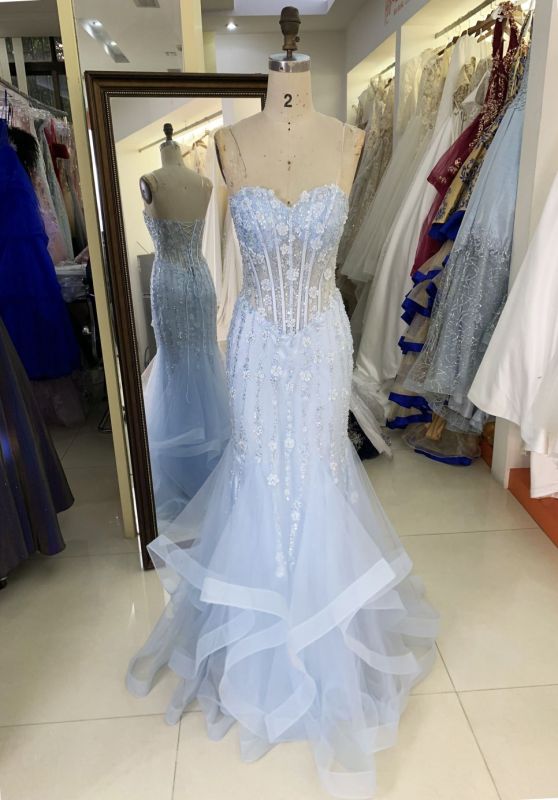 Wholesale embroidery corset Fuchsia sleeveless hand pleated satin mermaid prom evening dresses