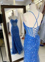 New luxury wholesale boning sequin long gown evening dresses women to prom used for teen girls 2025