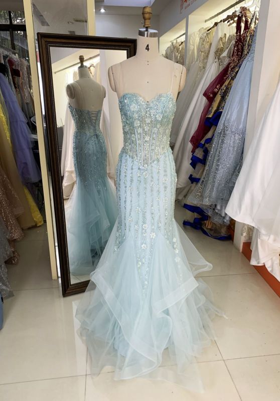 Wholesale embroidery corset Fuchsia sleeveless hand pleated satin mermaid prom evening dresses