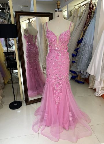 Wholesale New 3D flower embroidery boning prom dresses long gown evening 2025 for woman