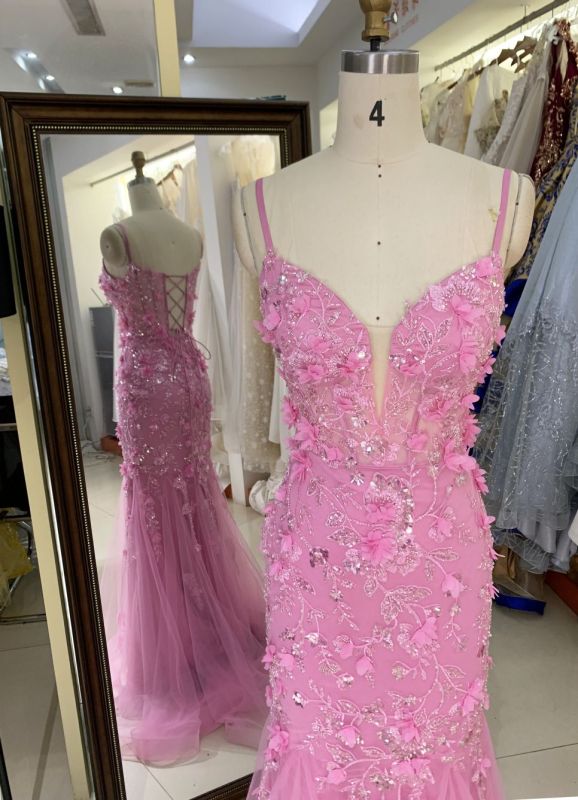 Wholesale New 3D flower embroidery boning prom dresses long gown evening 2025 for woman