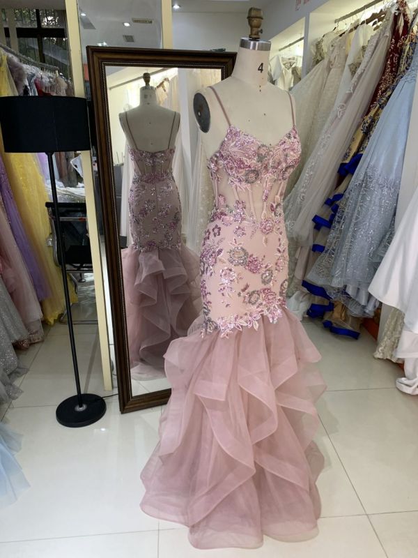 Wholesale new navy rhinestone off shoulder A line sleeveless lace up back elegant prom ball gown dress