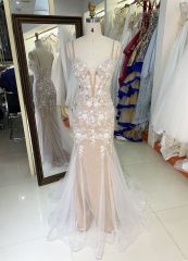 See through corset emerald lilac sleeveless deep V sequin beading tulle mermaid prom evening dresses