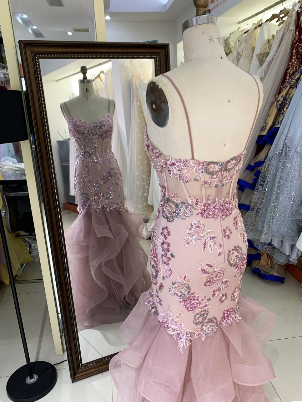 Wholesale new navy rhinestone off shoulder A line sleeveless lace up back elegant prom ball gown dress