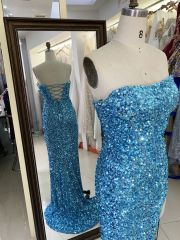 New sequin boning wholesale high slit long gowns evening dresses for prom night 2025