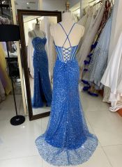 New luxury wholesale boning sequin long gown evening dresses women to prom used for teen girls 2025