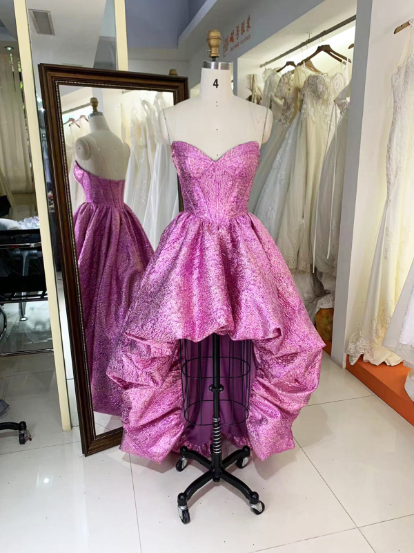 2025 New fashion design jacquard ruffle skirt sweetheart party dress high-low princess evening dress