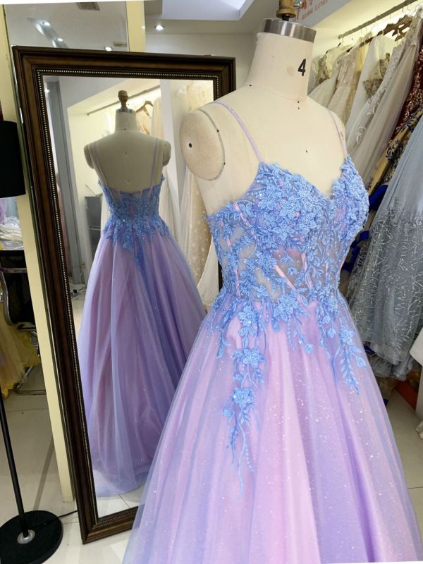 Spaghetti V-neck corset zipper up wholesale women long flower evening elegant prom dresses 2025