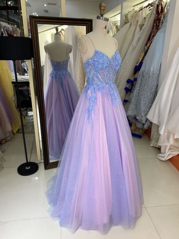 Spaghetti V-neck corset zipper up wholesale women long flower evening elegant prom dresses 2025