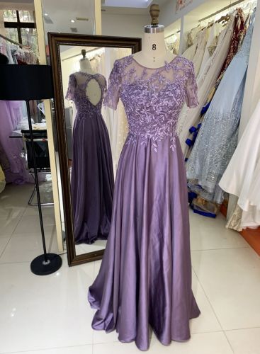 2025 New satin a Line Skirt Long Plus Size Women's Evening Dress Fat Mother of The Women clothing Natural